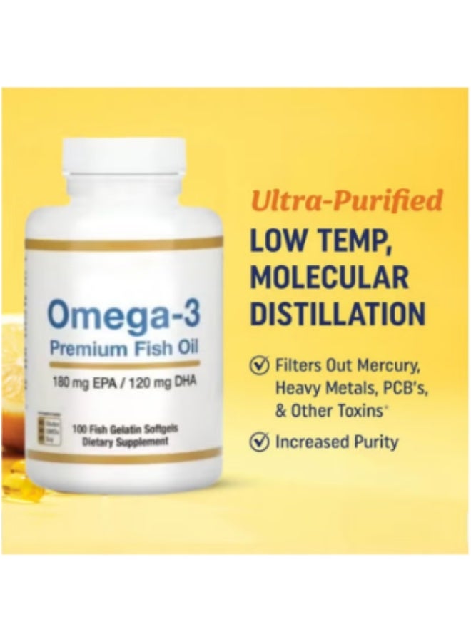 أوميغا ✨تركيبة مركزة من زيت السمك عالي الجودة أوميغا 3 مع حمضي EPA و DHA لتحسين مستويات الدهون في الدم ودعم المناعة – خالية من الغلوتين، 100 كبسولة هلامية من جيلاتين السمك - Image 5